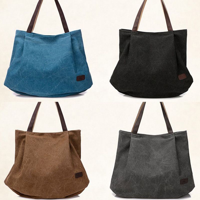 Femme Pure D Main Sacs Casual À Grand 2019 Femmes Capacité Canvas Noir Sac Beige Grande Color Épaule Nouveau OPnw80k