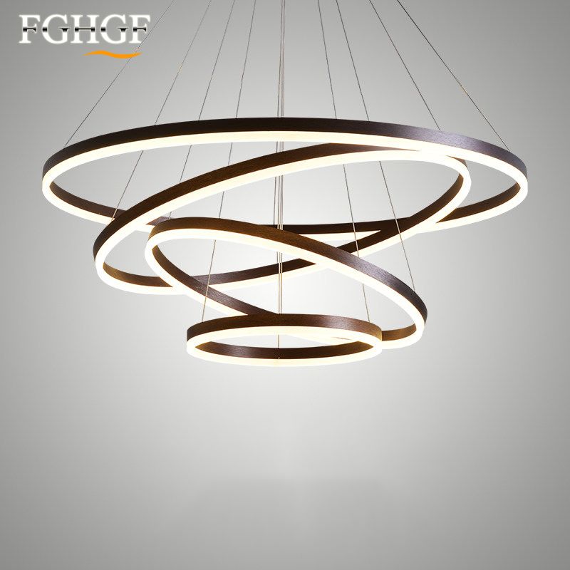 Ring Led Chandelier Light White Coffee Color Circle Pendant Lighting Ring Led Chandelier Light White Coffee Color Circle Pendant Lighting Fixture Lamp Dining Living Room Restaurant Res De Cristal Rustic Chandeliers