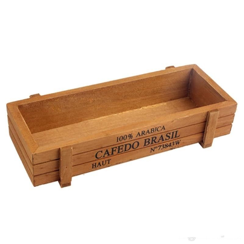 Style Small Wooden Multifunctional Storage Desk Box For Flowers Plants Table Sundries Organizer Home Decoration