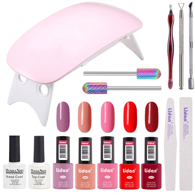 Monika Gel Nail Polish Kit With Uv Led Light Home Gel Nail Polish