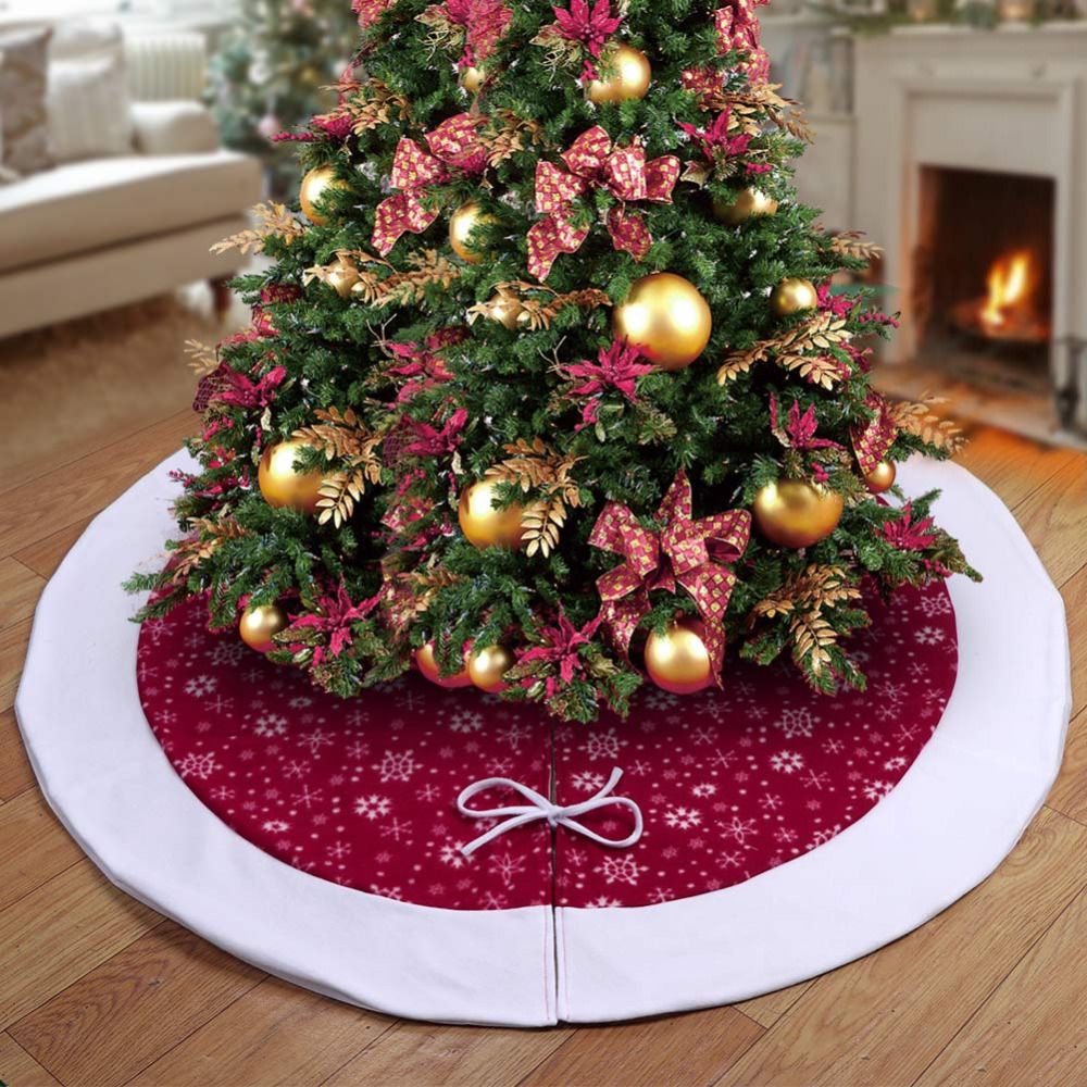 Ourwarm 48 Inch Christmas Tree Skirt Velvet Snowflake Xmas Tree Skirt New Year 2018 Christmas Decoration For Home Christmas Discount Decorations Christmas