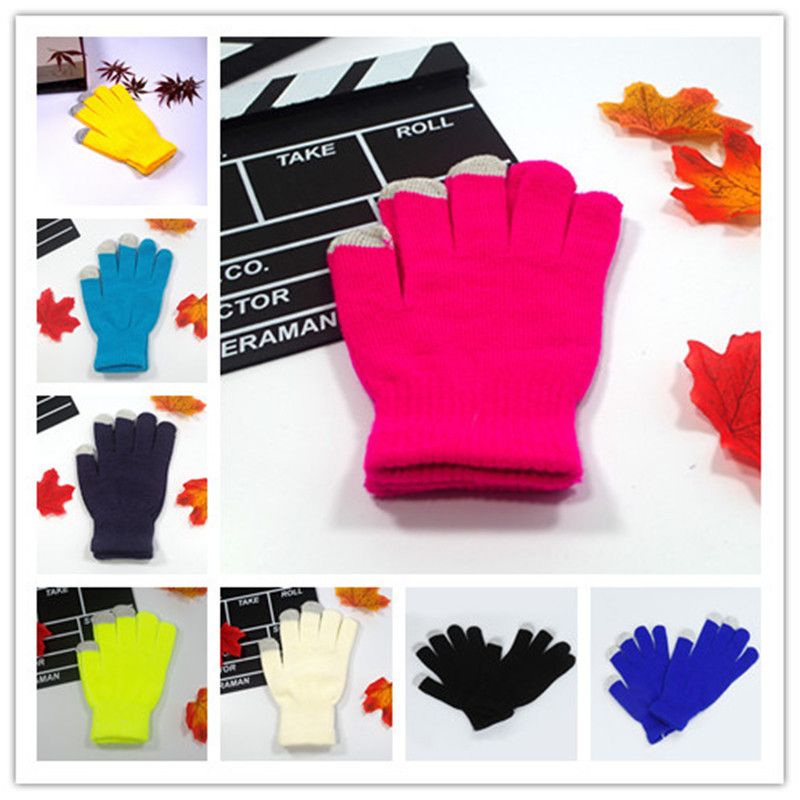 Frauen Monochrome Strickhandschuhe Mode Touchscreen Handschuh Outdoor Radfahren Handschuhe Fünf Finger Handschuhe Weihnachtsgeschenk B11 Frauen Monochrome Strickhandschuhe Mode Touchscreen Handschuh Outdoor Radfahren Handschuhe Fünf Finger Handschuhe Weihnachtsgeschenk B11
