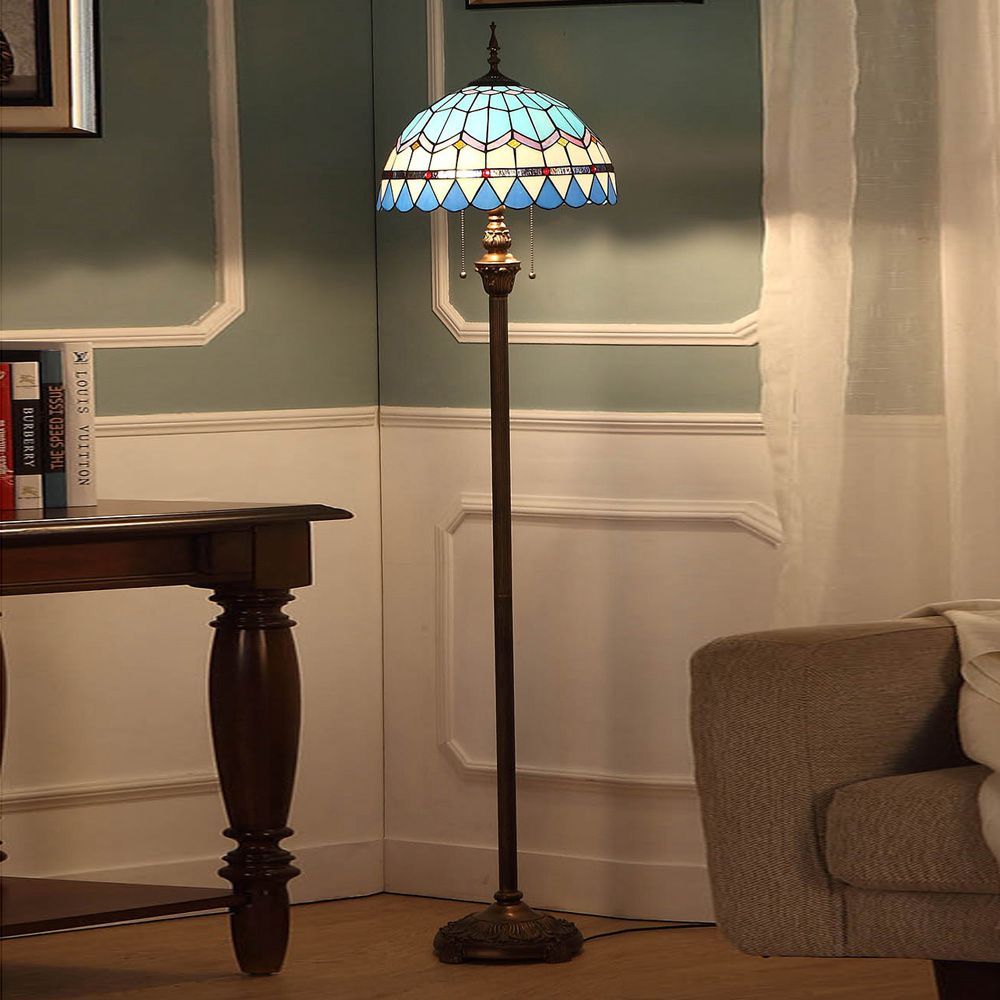 compre oovov mediterranean living room lampara de pie vintage study room piso luz dormitorio tiffany glass lamparas de pie a 278 4 del oovov