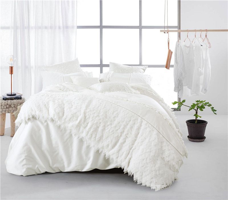 Egypt Cotton White Lace Luxury Royal Princess Bedding Set Double Egypt Cotton White Lace Luxury Royal Princess Bedding Set Double King Queen Size Korean Bedsheet Duvet Cover Pillowcase Gold