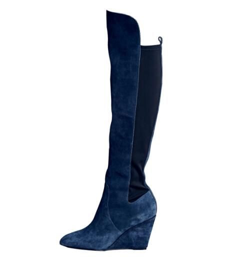 Botas Primavera Mujer Tacón Otoño De Y Alto Azules Compre Cuñas 4YZPx