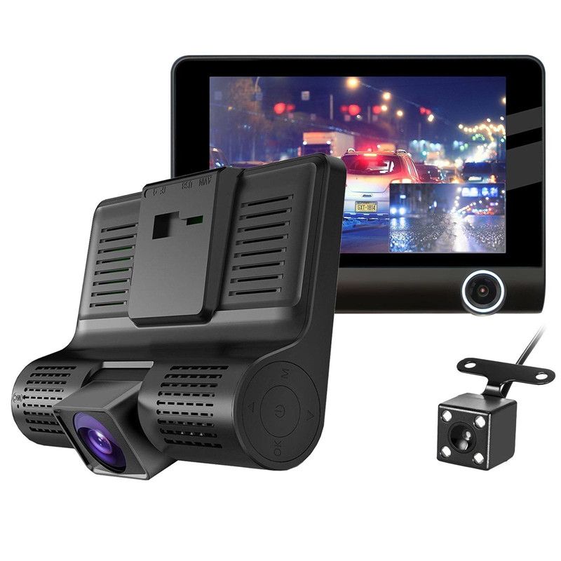 New E ACE Car DVR 3 Cameras Lens 4.0 Inch Dash Camera Dual Lens With