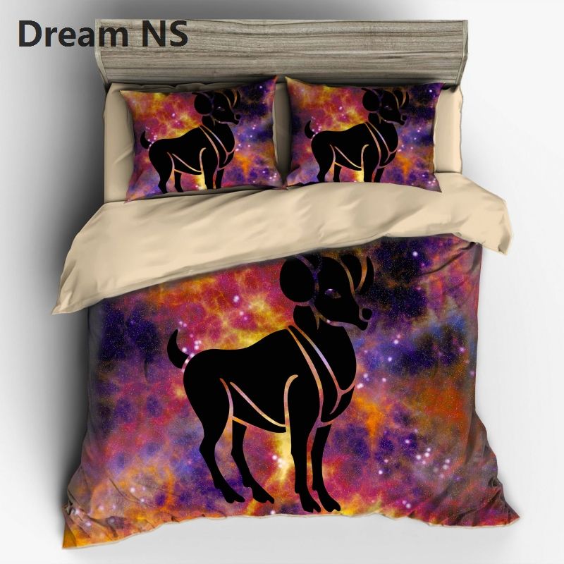 Ahsnme 12 Constellation Aries Pattern Bedding Set Chic Design Bedspreads Australia Duvet Cover Us Eu Au Size King Bed