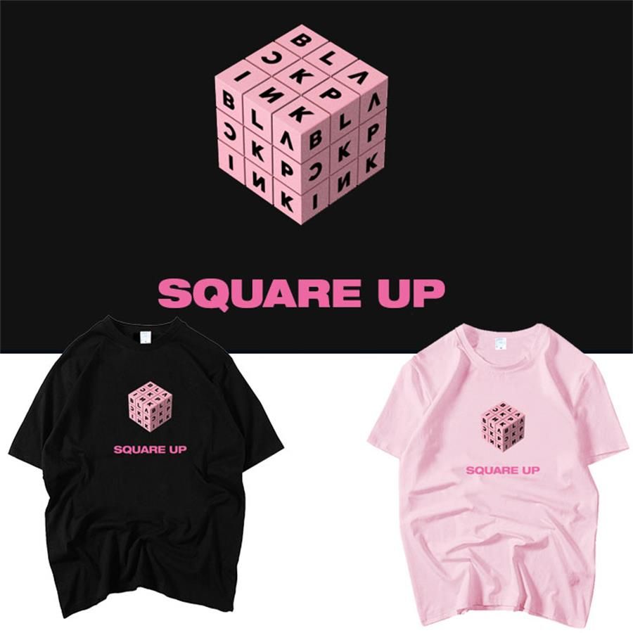 Kpop Blackpink Tshirt Square Up Graphic Cotton T Shirt Jinne Jisoo