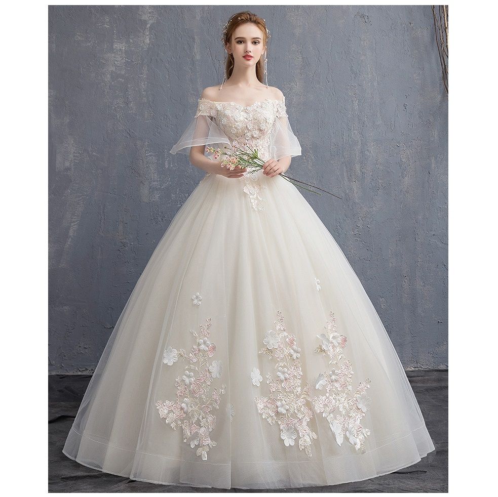 Acheter Glamour Nouveau Luxe Hors Épaule Épaule Taille Corset Robe De Mariée Robe De Mariée Dentelle Romantique Retour Robe De Mariée De $94.98 Du Vinaliu