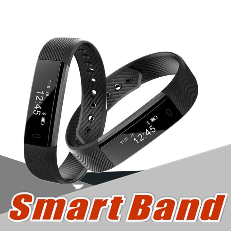 ID115 Smart Bracelet Fitness Tracker Step Counter Activity Heart