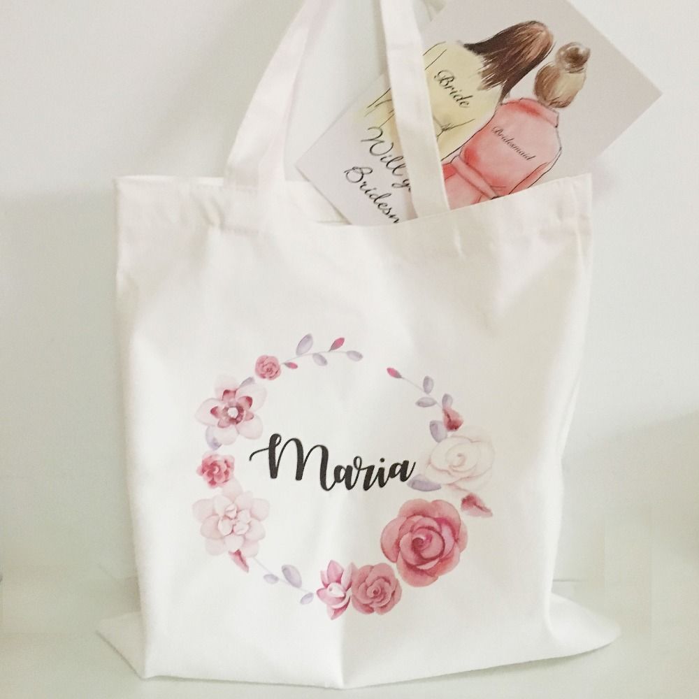 8 Personalized Tote Bag Bridesmaid Gift Cheer Dance Monogrammed Embroidered