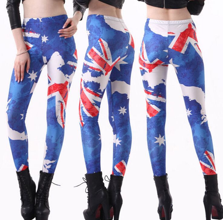 2019 Fitness Workout Leggings Fashion World Cup Australian Flag Pants Legging Lady Mid Waist