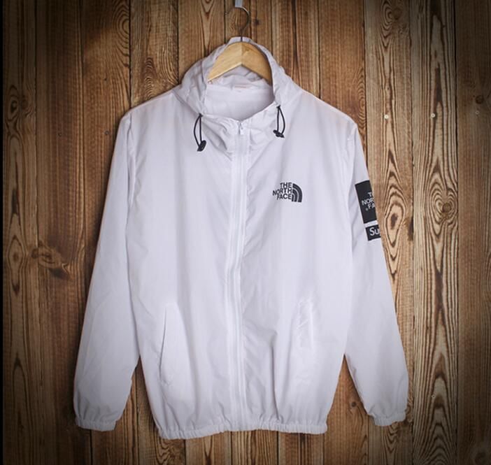 plain white windbreaker