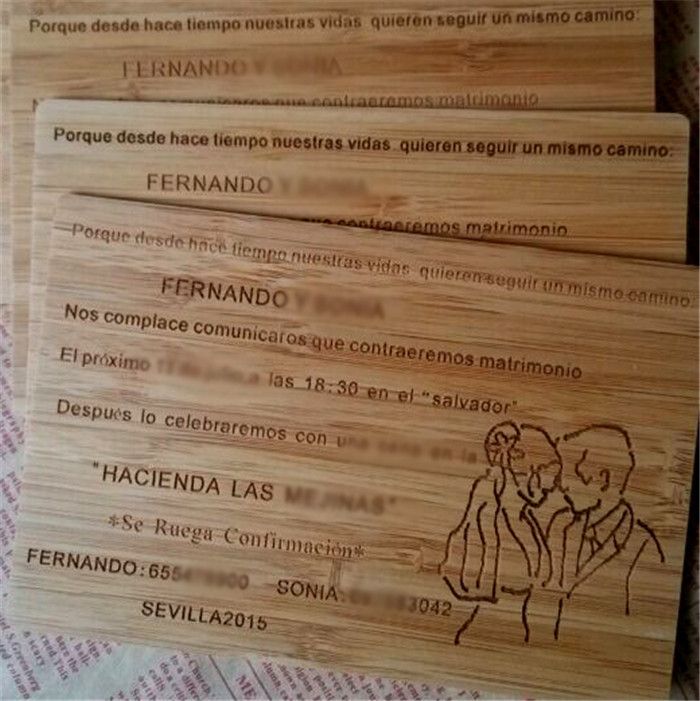 2018 creative personality wedding wooden invitations cards signs