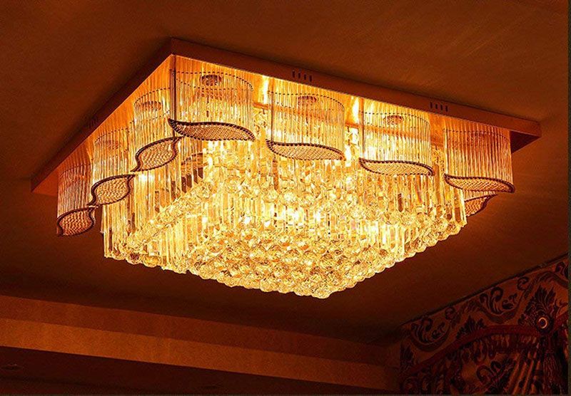 Plafoniere Cristallo E Acciaio : Acquista camera led luminosità k cristallo e specchio dorato