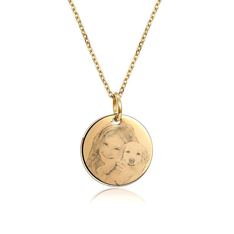 wholesale customized personalized photo engraved necklace girl