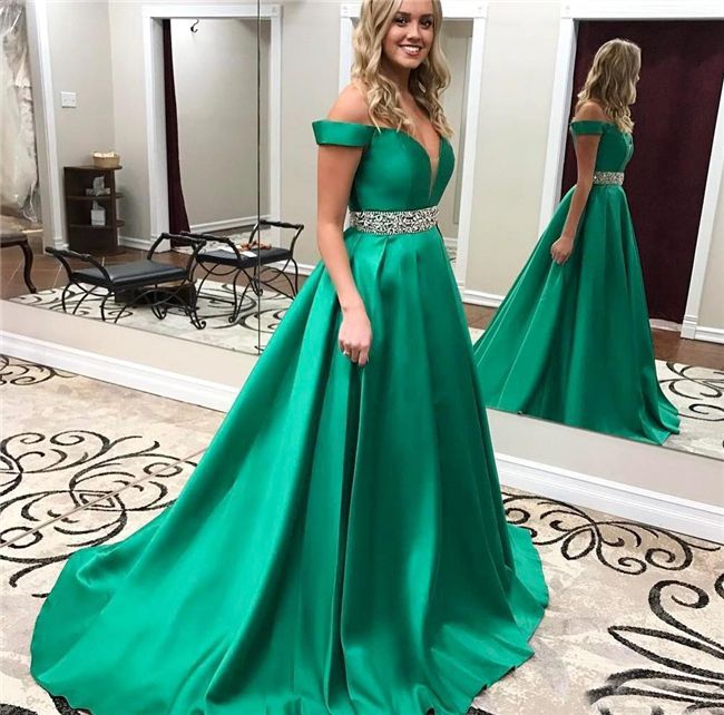 long gown emerald green