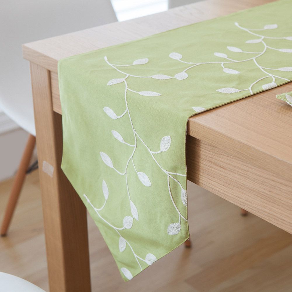 Past Style Green Blue Cloth Table Runners For Home Decor Wedding Past Style Green Blue Cloth Table Runners For Home Decor Wedding Party Rectangle White Embroidered Linen Runner
