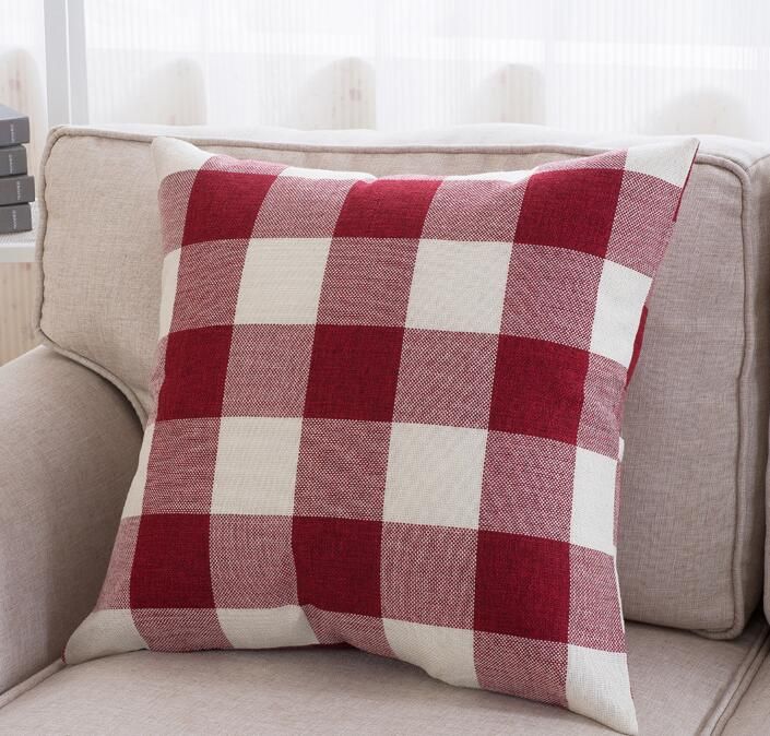 DHL 45*45cm Sofa Throw Covers Decor Black And White Buffalo Checkers