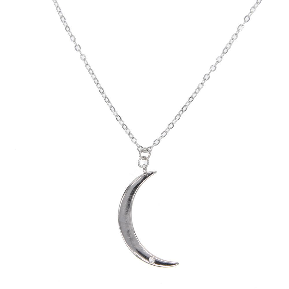2019 Simple 925 Sterling Silver Crescent Moon Cute Girl Young Simple 925 Sterling Silver Crescent Moon Jpg