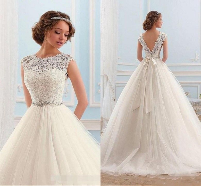 Open Back Vintage Wedding Dress