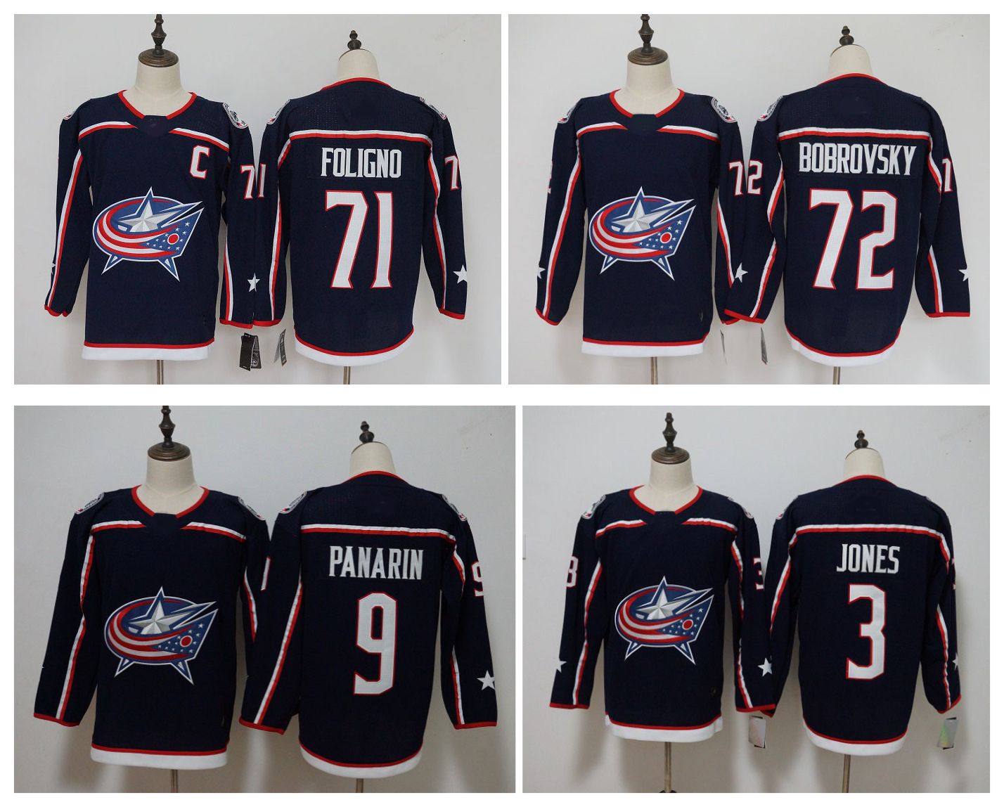 2019 Columbus Blue Jackets Jerseys h Jones 9 Artemi Panarin 71 Nick
