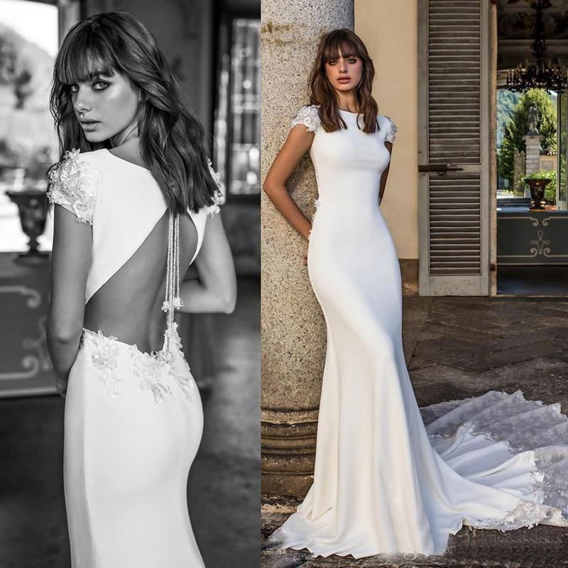 vestido de novia 2018 berta wedding dresses backless lace long train