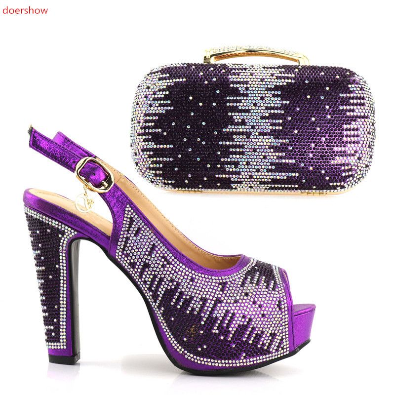 plum shoes and bolsa