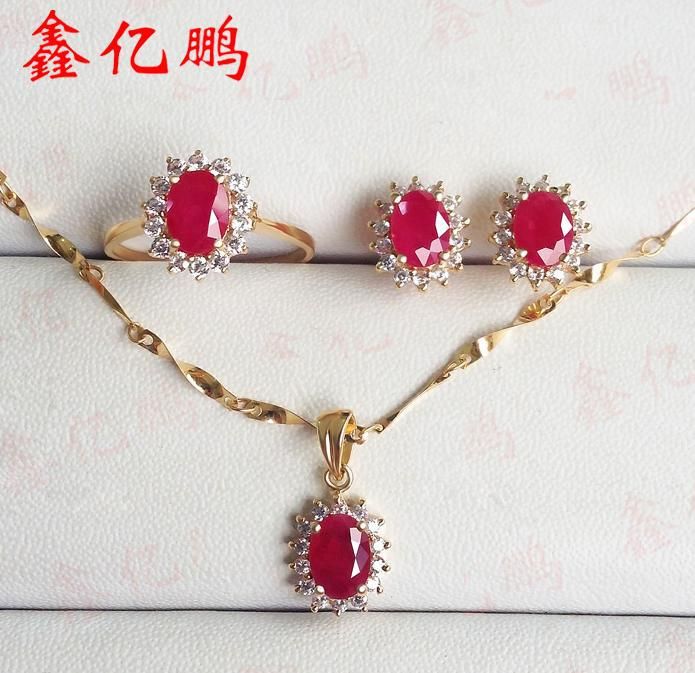 18 K Gold Inlaid Natural Burmese Ruby Jewelry Pendant Necklaces Earrings Female Suit Ring Fashion Princess Style - Burmese Ruby Pendant 18 K Gold Inlaid Natural Burmese Ruby Jewelry Pendant Necklaces Earrings Female Suit Ring Fashion Princess Style - Burmese Ruby Pendant