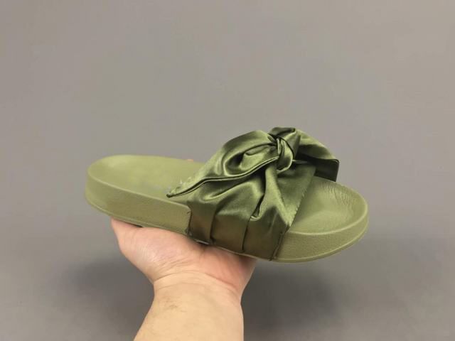 olive green fenty slides