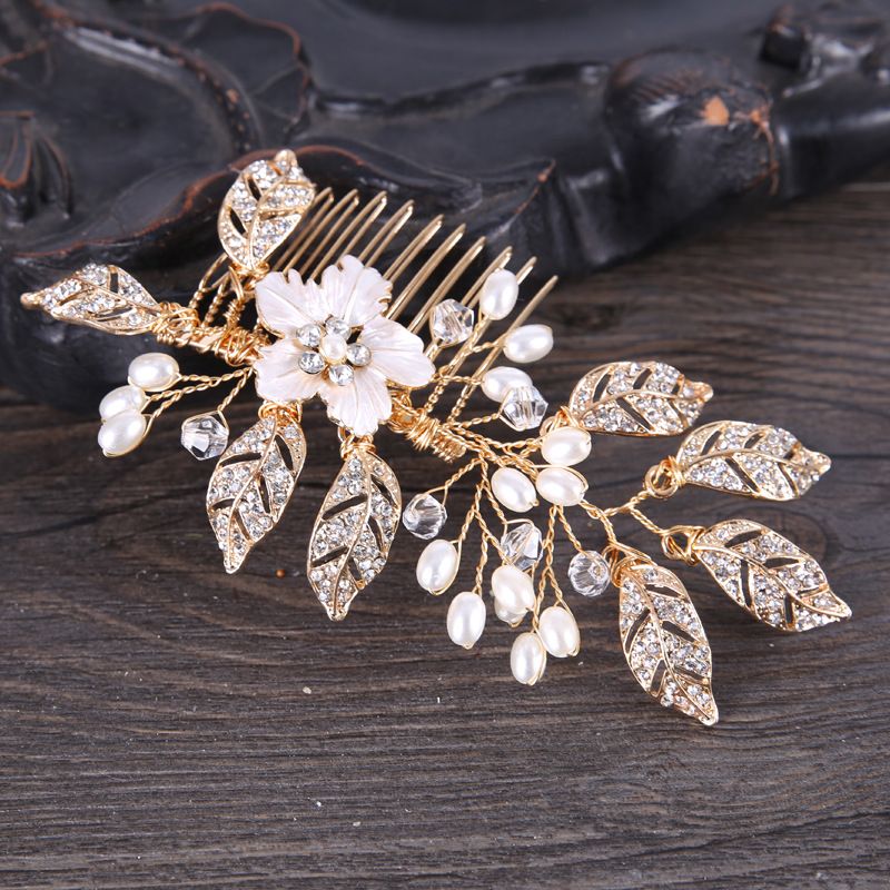 Bridal Wedding Hair Combs Pearls Crystal Bridal Hair Comb Copper Wire
