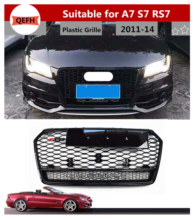 2019 Rs7 Style Front Bumper Grille Honeycomb Grill For