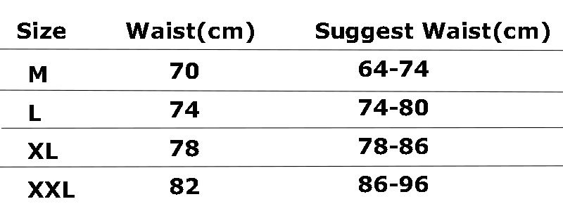 Size Chart For Swim Trunks