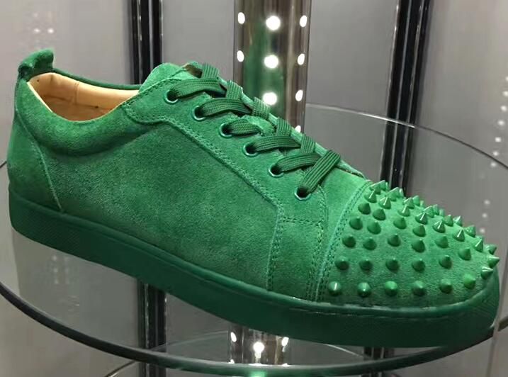 2018 With Original Box Designs Men Green Suede Red Bottom Sneaker ...