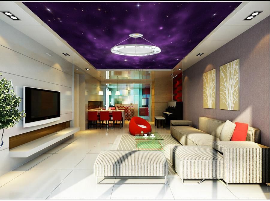 Grosshandel Lila Fantasy Nachthimmel Zenith Decke Design Wohnzimmer Restaurant Decke Wandmalerei Wandbild Von Wallpaper1688 7 5 Auf De Dhgate Com Dhgate