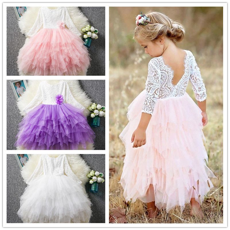 Grosshandel Madchen Spitze Lang Hulse Prinzessin Kleider 3 7t Kinder Mode Ruckenfreies Kleid Ballkleid Blase Rock Blumenmadchen Kleid Geburtstag Party Tuch Von Krtrading 11 05 Auf De Dhgate Com Dhgate