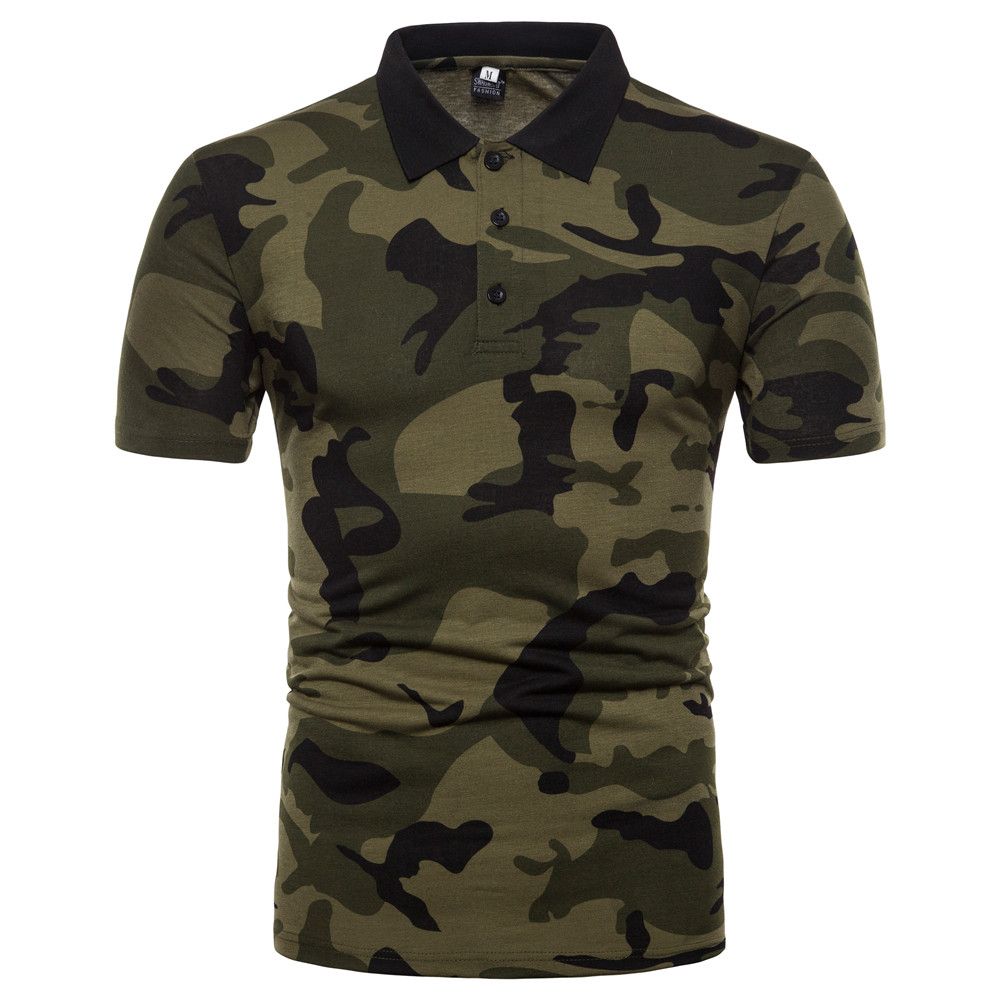 2020 Large Size Camouflage Shirt Collar Men'S Short Sleeved Shirt ...