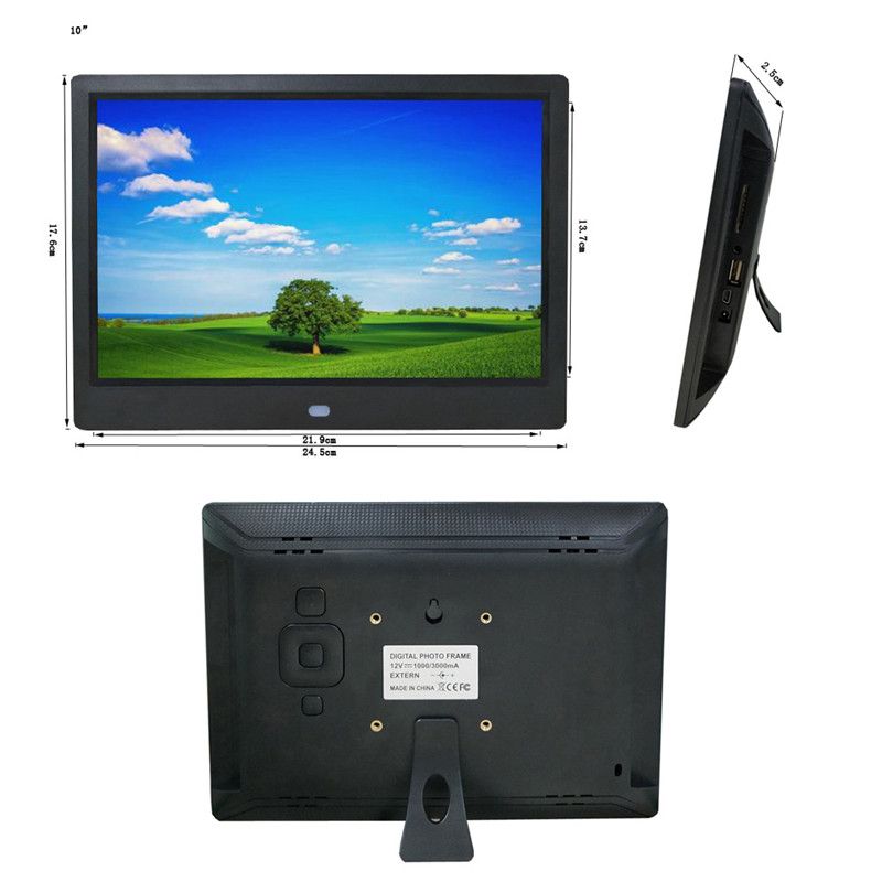 Tycipy Full View Ips Screen 10 Inch Digital Photo Frame Led With Remote Control Support Multi Ages Clock Alarm