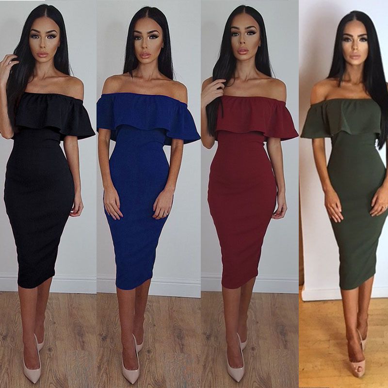 shoulder bodycon dress