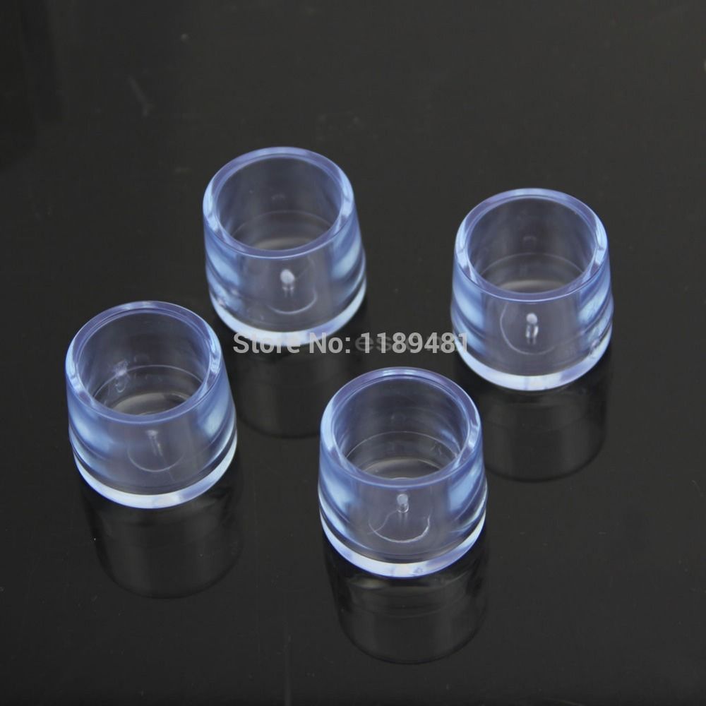 E74 4x Pvc Furniture Table Chair Leg Floor Leg Feet Cap Cover Protectors Round 18mm