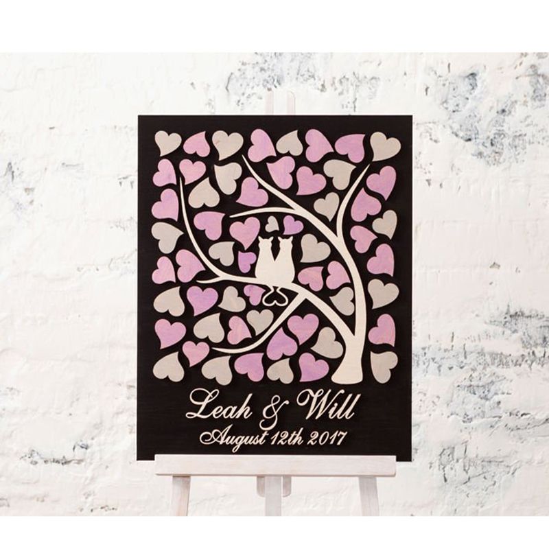 Personalized Wedding Guestbook Alternative Wood 3d Guestbooks Ideas