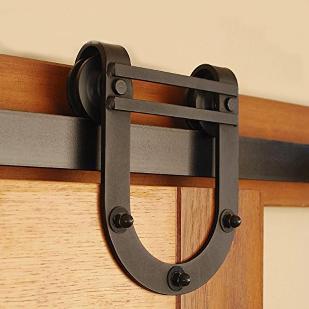Antique Horseshoe Roller Sliding Barn Door Hardware Dark Black Antique Horseshoe Roller Sliding Barn Door Hardware Dark Black Antique Horseshoe Barn Wood Sliding Door Hardware Track Set Horseshoe Sliding Barn Door ... - Antique Horseshoe Roller Sliding Barn Door Hardware Dark Black