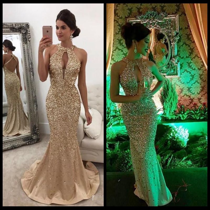 Prom Dress with Rhinestones
