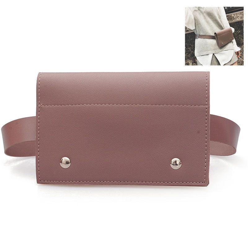 Vintage Designer Waist Belt Bag Women Leather Waist Pack Ladies Office