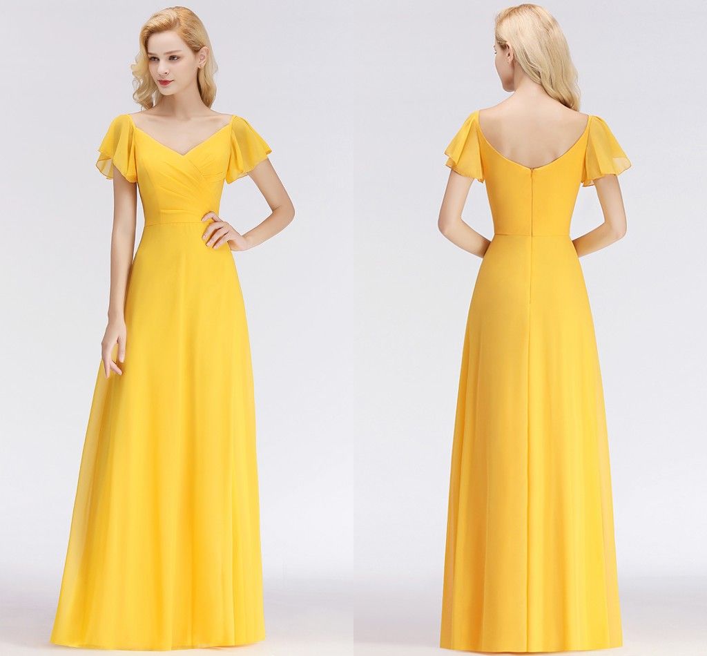 Short Yellow Bridesmaid Dresses