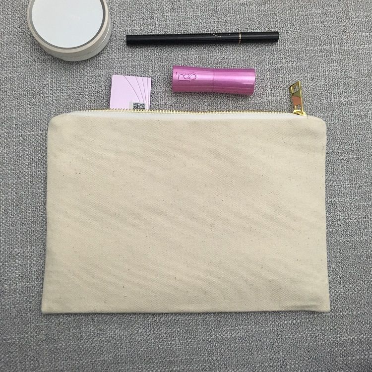2019 Blank Canvas Makeup Bag Natural Canvas Cosmetic Bag 100 Cotton