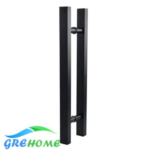 304 Stainless Steel Glass Door Handle Square Matte Black Paint Handles For Home 304 Stainless Steel Glass Door Handle Square Matte Black Paint Handles For Home