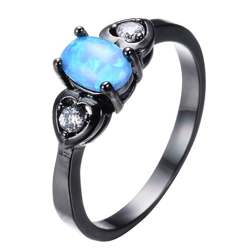 Gorgeous Blue Opal Ring Women Engagement Jewelry Gift Size 6 7 8 9 14K Rose Gold Gorgeous Blue Opal Ring Women Engagement Jewelry Gift Size 6 7 8 9 14K Rose Gold