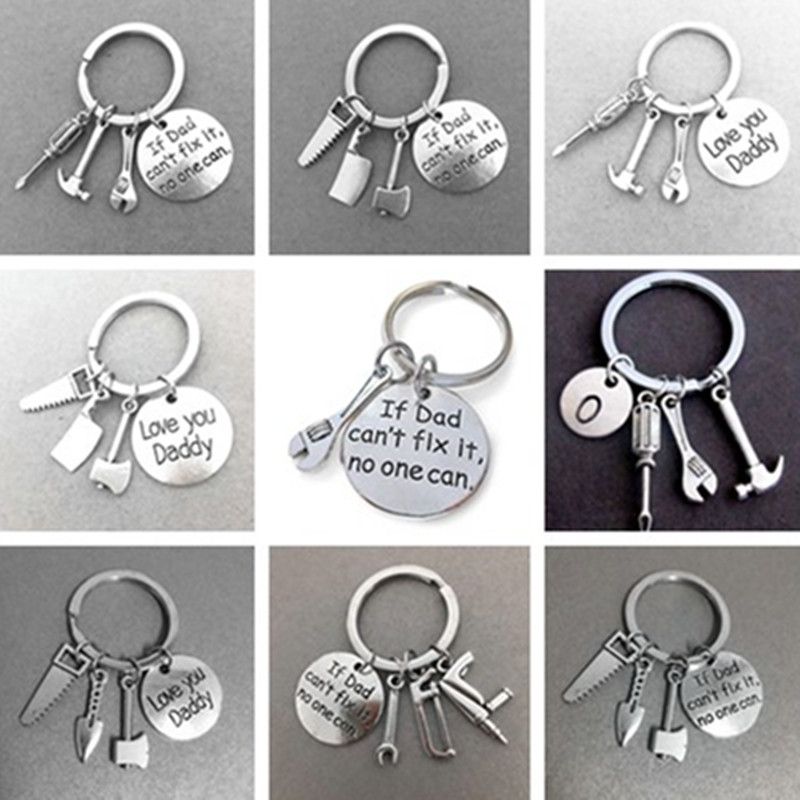 Fashion Hand Tools Keychain,Daddy Keyring Dad Gift Fathers Day Father