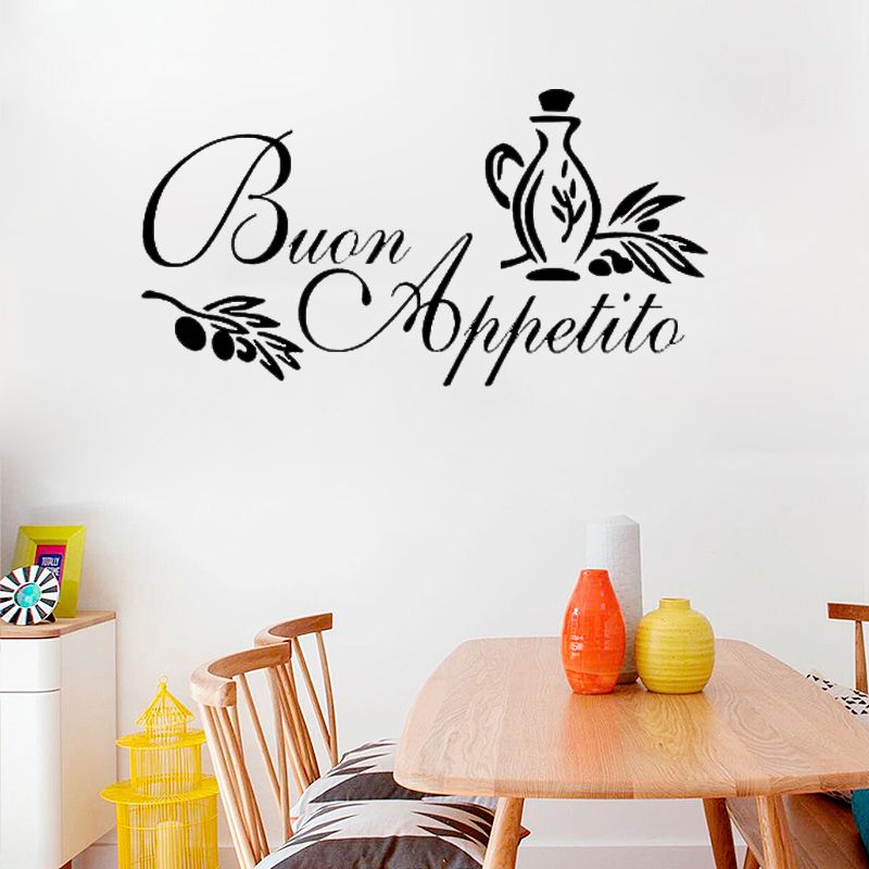 buon appetito wall art sticker italian quote kitchen decal greeting